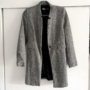 Zara, herringbone no lapel frock jacket
